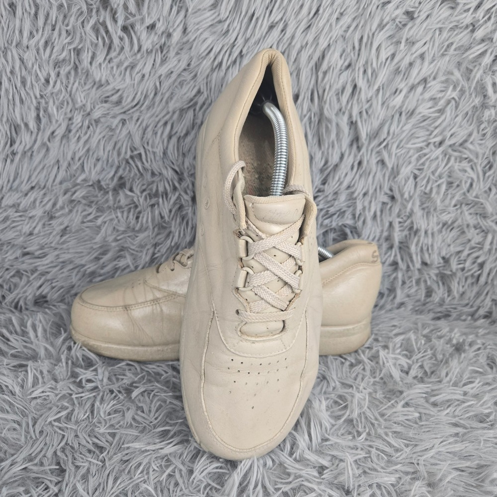 SAS Time Out Walking Shoes 10.5 WW Bone Beige Leather‎ Lace Up Comfort Sneaker